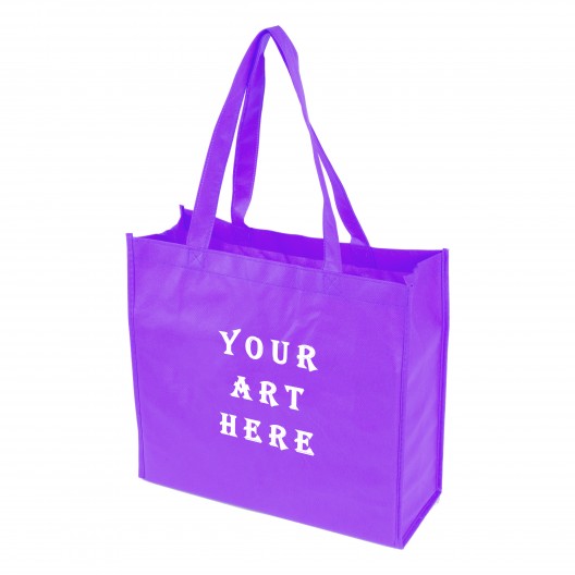 Purple Laminated Tote Bag 13" L x 4.5" W x 13" H
